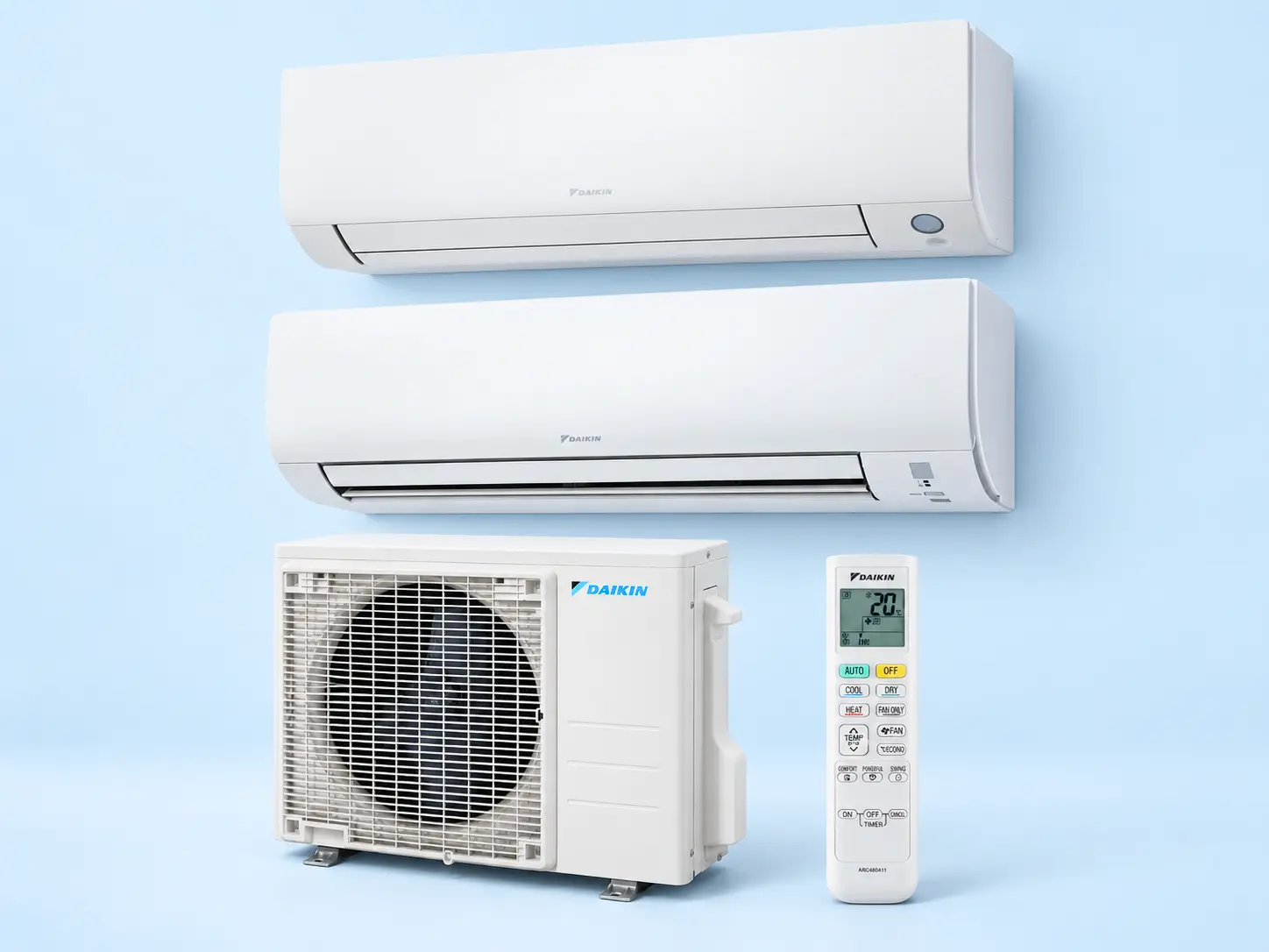 Daikin Perfera binnenunit in de living en Daikin Comfora in een slaapkamer