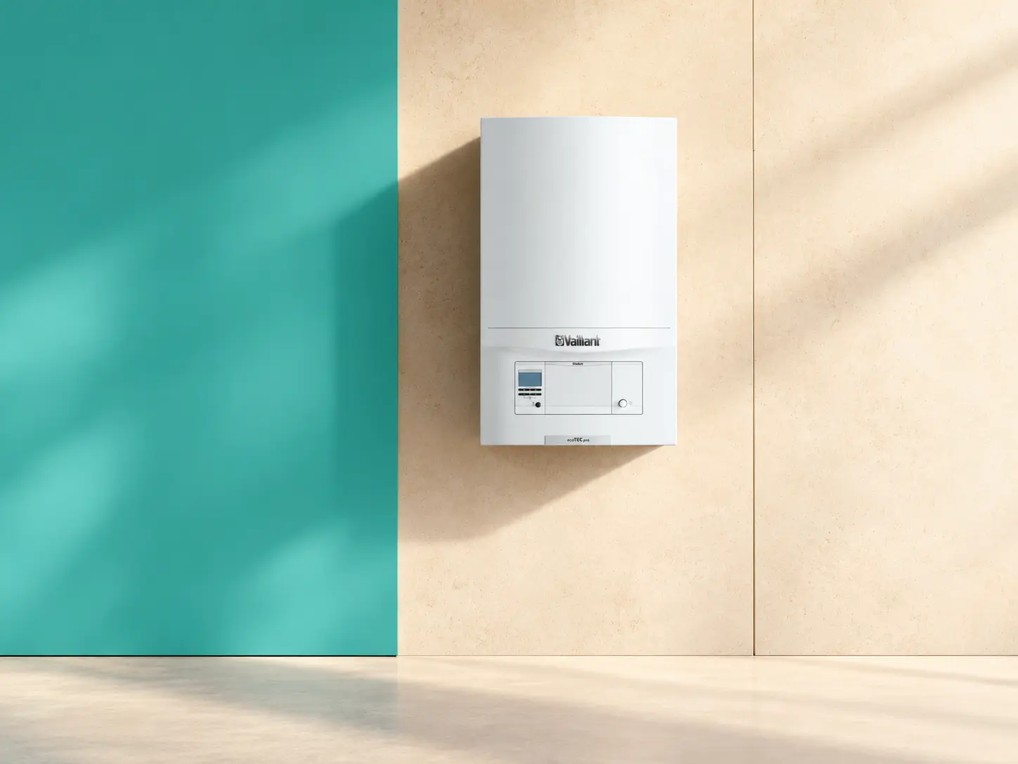 Vaillant ecoTEC pro VCW 286 condensatieketel aan de wand van een woning in het Waasland